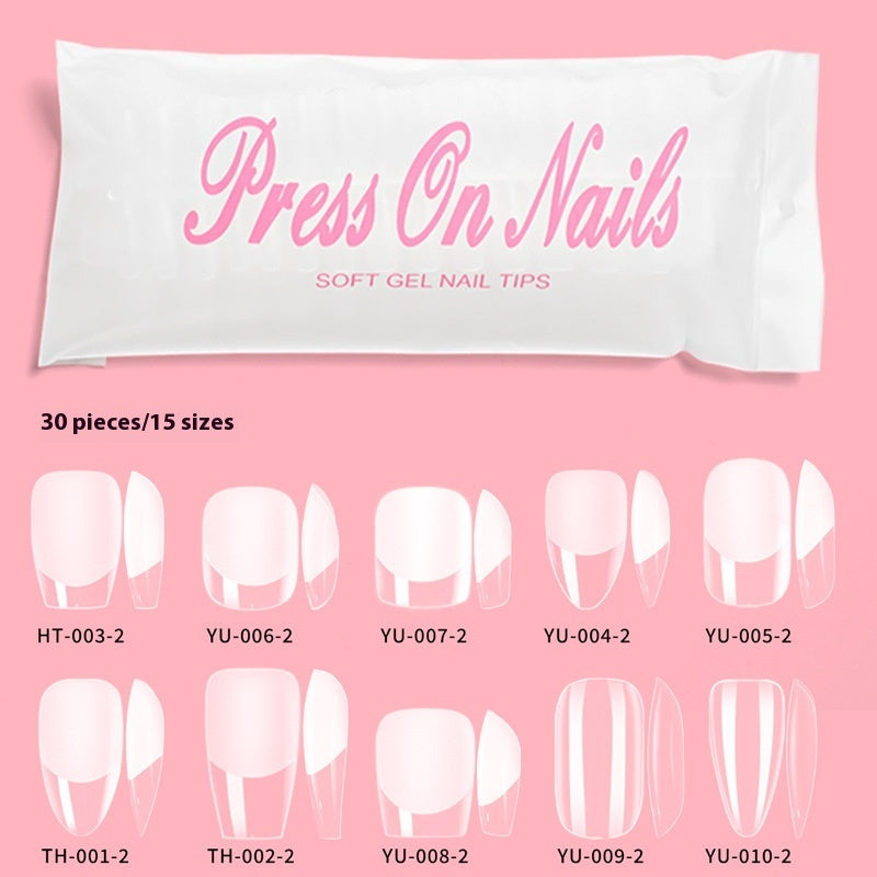 Transparent Semi-frosted Nail Tip Full Stickers Light Folding