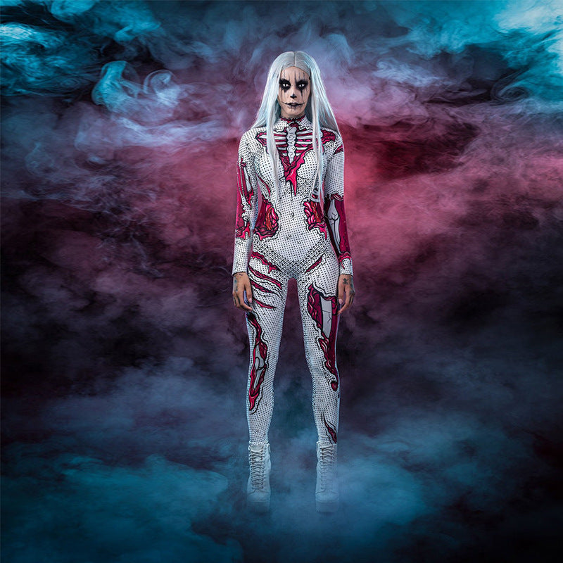 Women's Festival Carnival Costume Skull Suit Jumpsuit