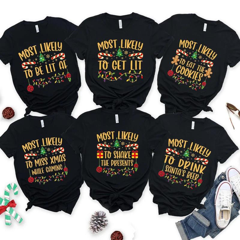 Christmas Family Matching Party T-shirt Women's Merry Christmas