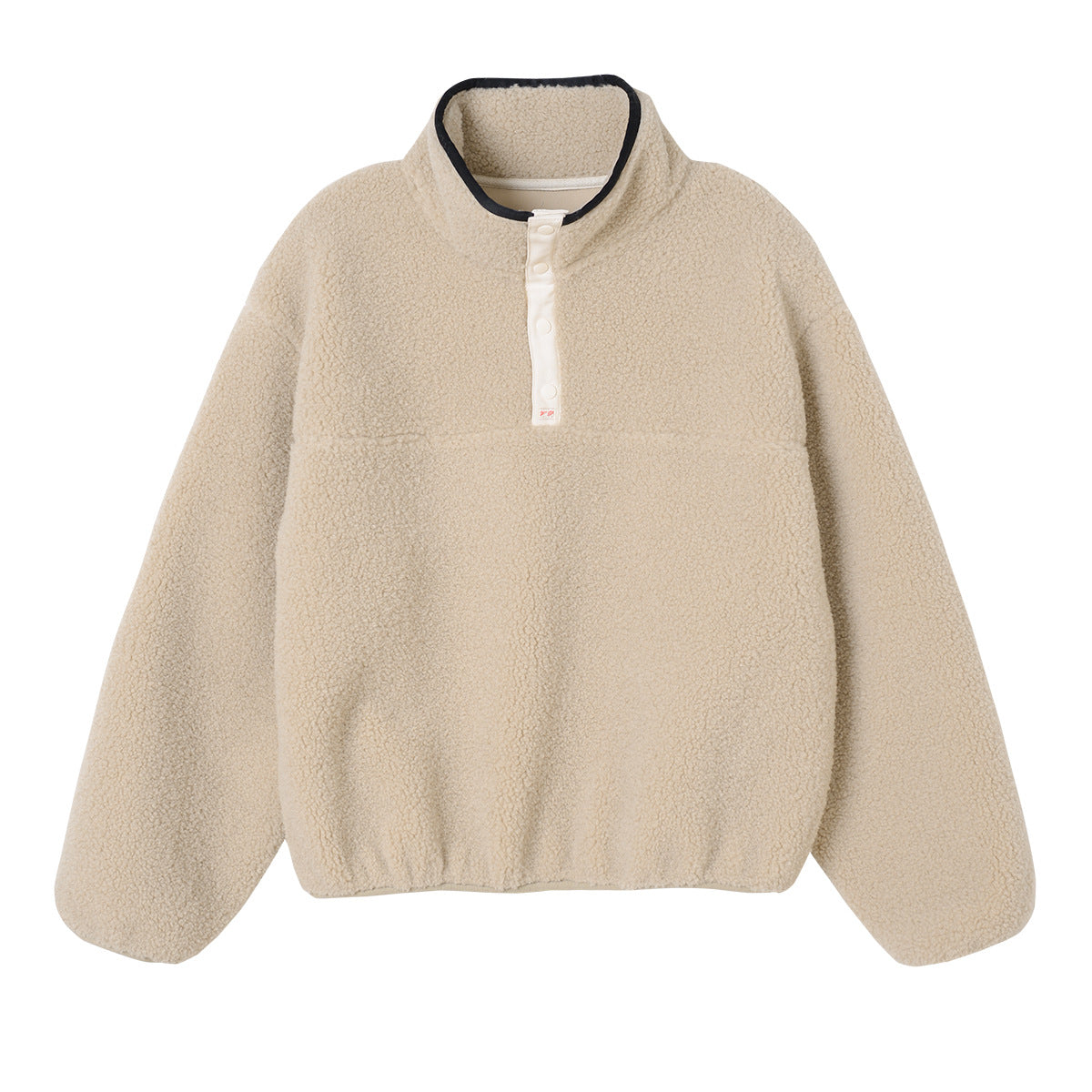 Lammeuld Sweatshirt Revers Fortykkende Varm Dovne Pullover Blød Klistret Plysfrakke