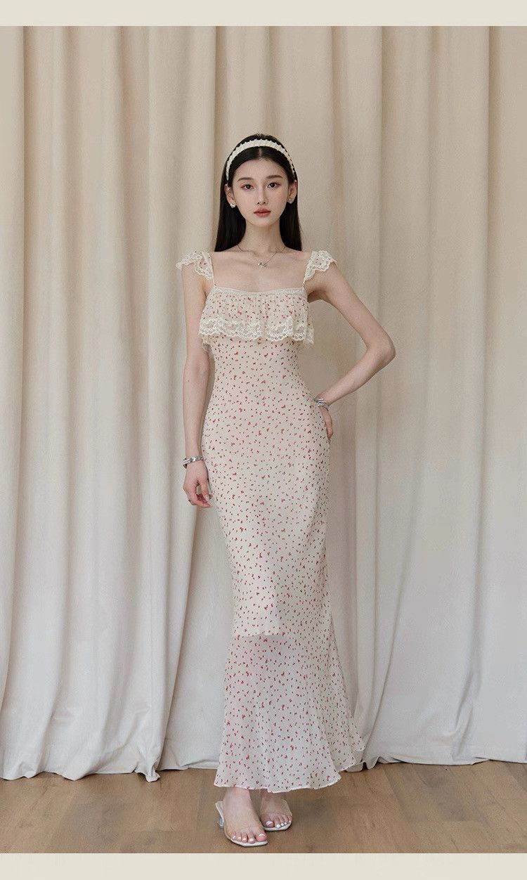 Floral Slip Beach Vacation Style Elegant Maxi Dress