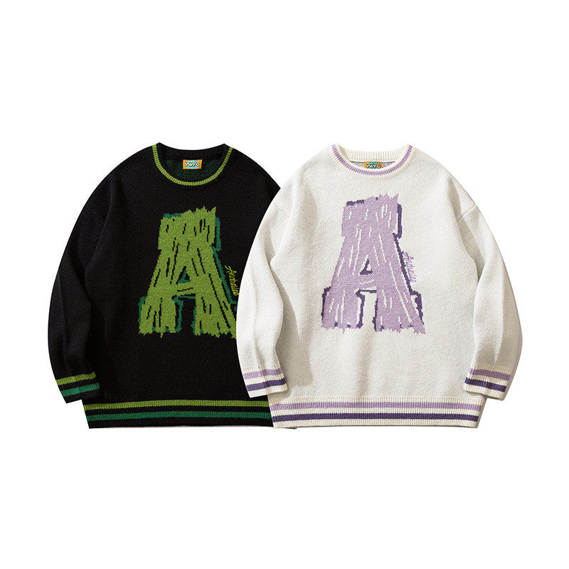 National Trendy Autumn And Winter All Match Round Neck Knitted Sweater