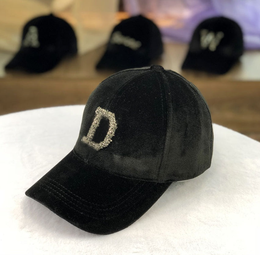 Letter Gold Velvet Baseball Cap Casual All-match Korean Peaked Cap