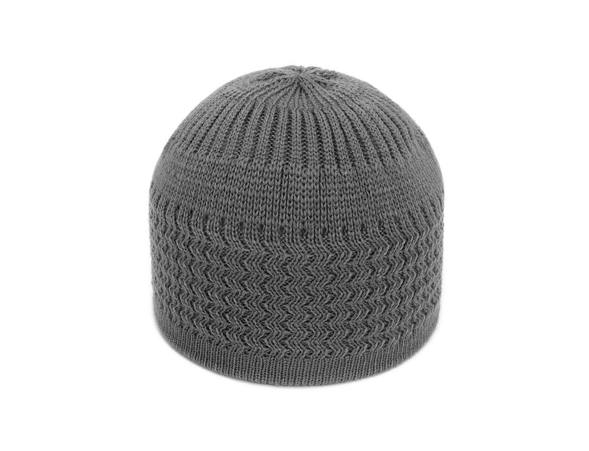 Men And Women Fashion Wave Jacquard Round Top Warm Woolen Hat