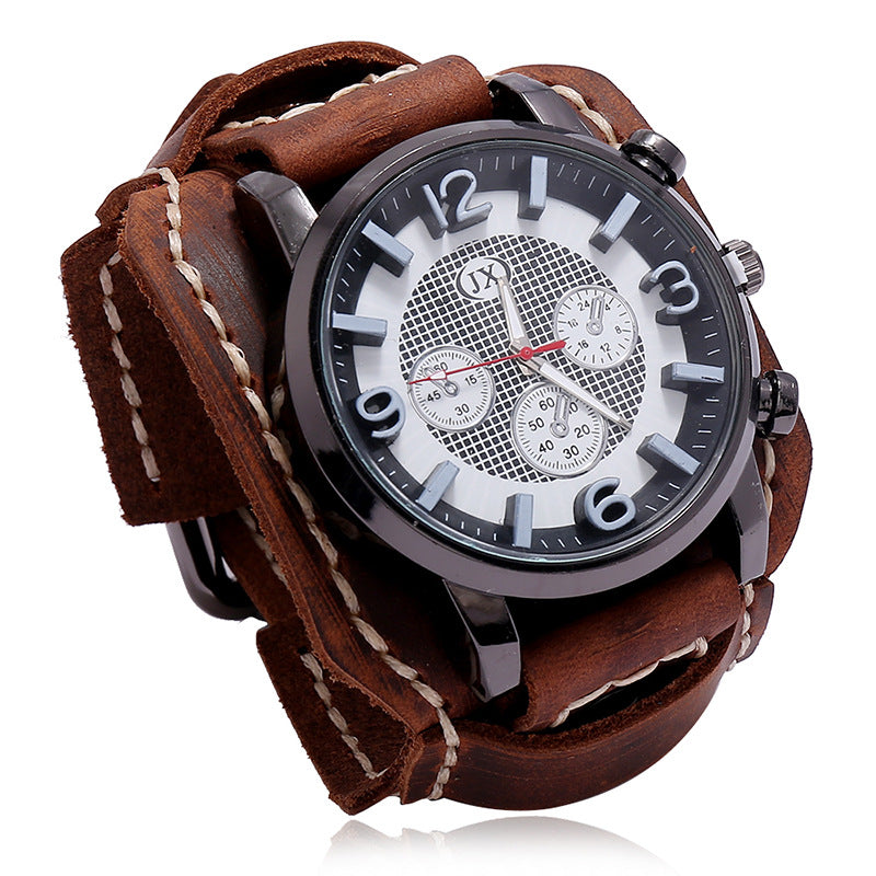 Vintage Distressed Men's Leather Bracelet