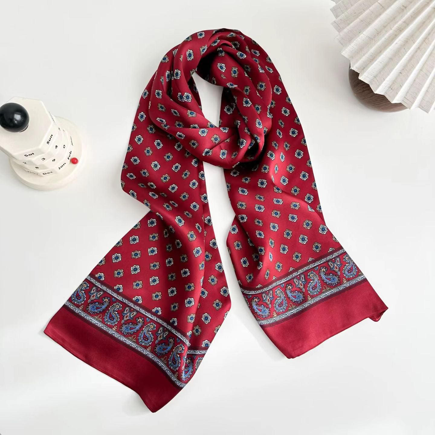 New Double-sided Printed Silk Men's Scarf
