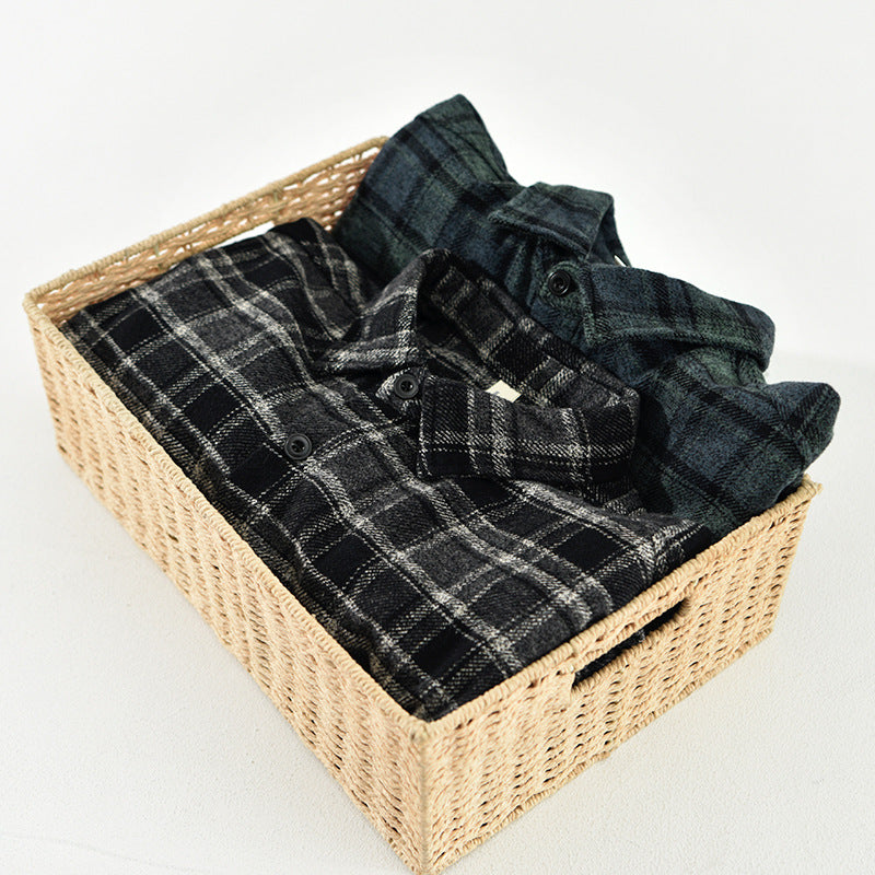 Men's Retro Plaid Long Sleeve Casual Shirt