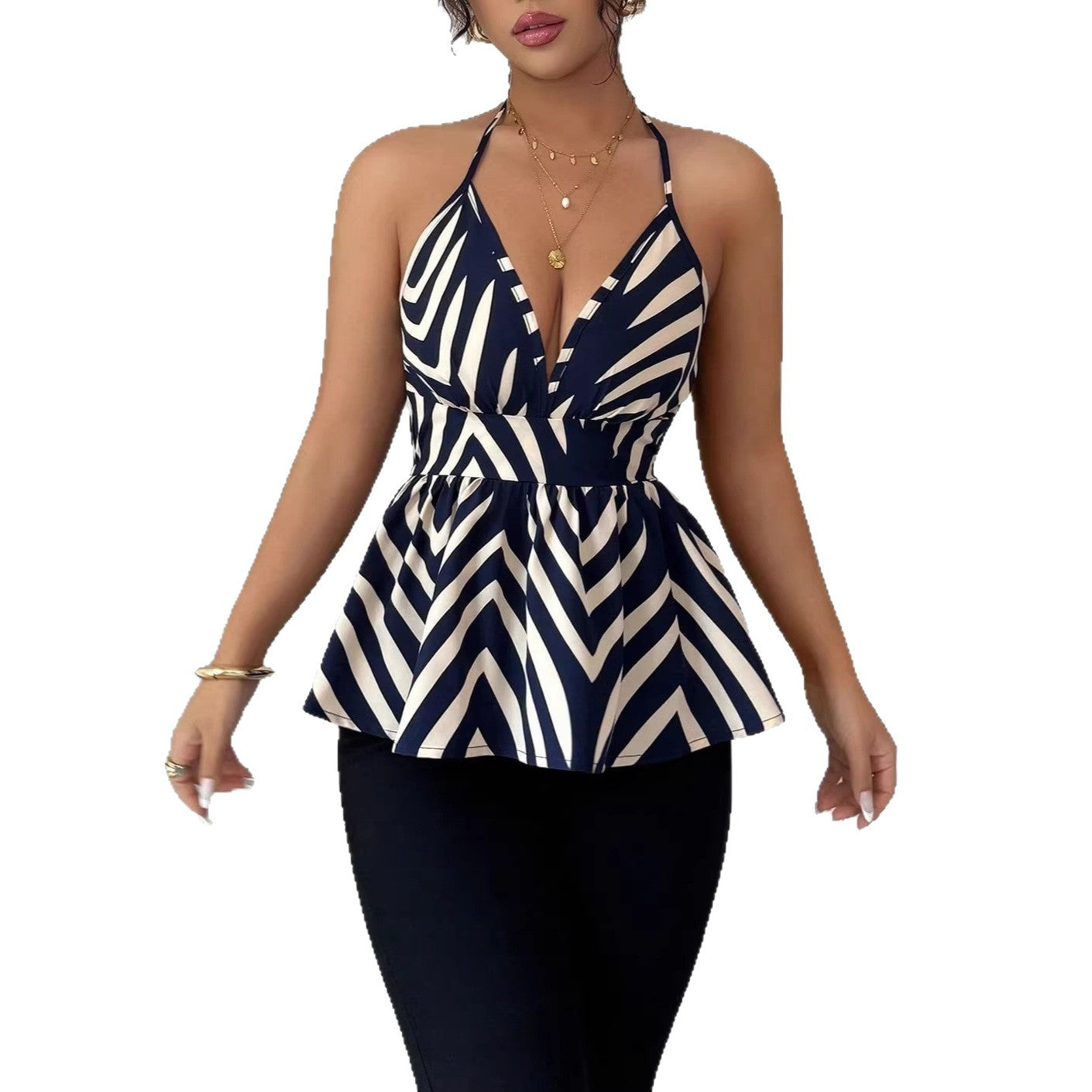 Elegant Halter-style Backless Top For Women
