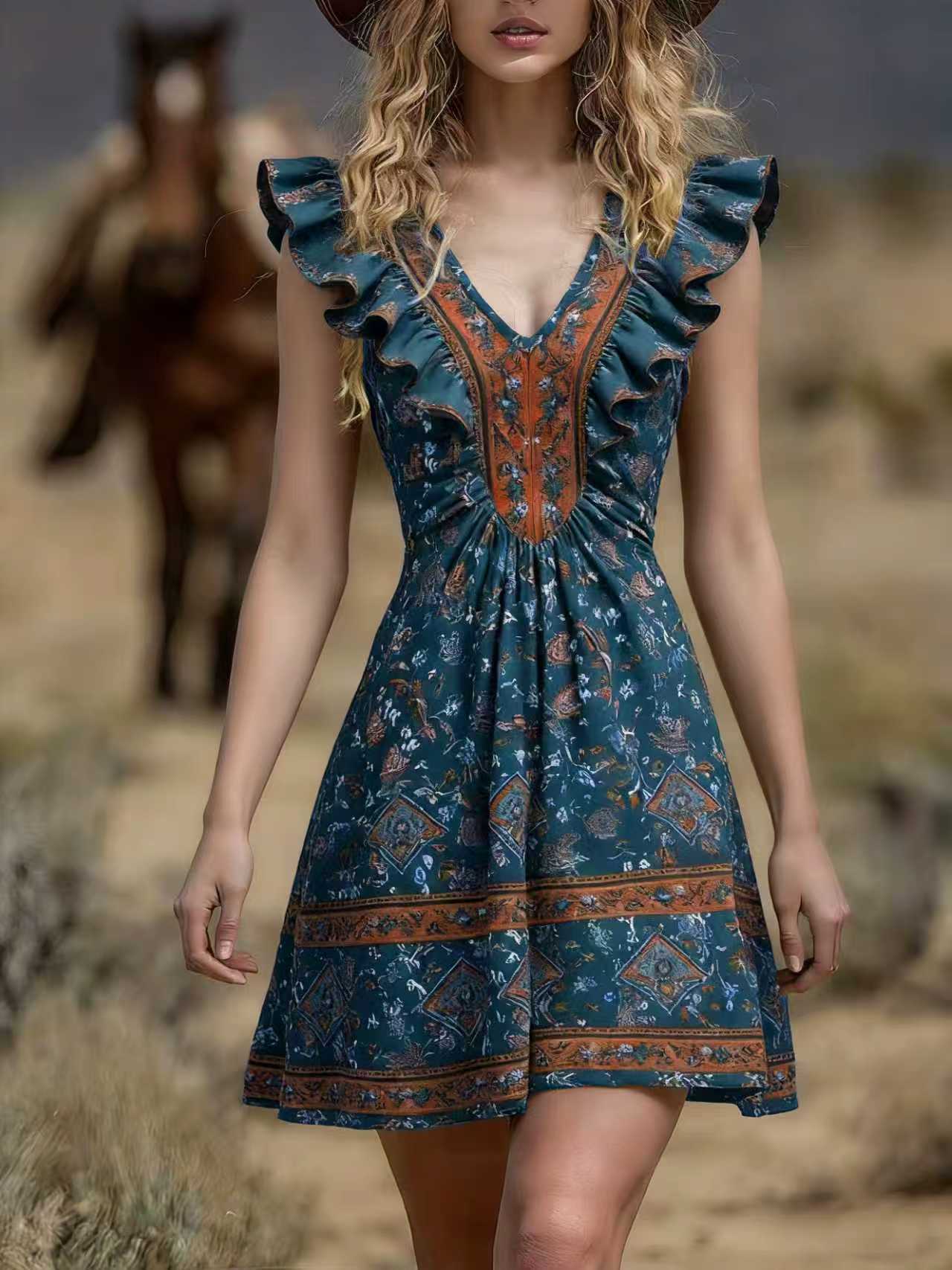 Trendy On-trend Printed Womens Dress