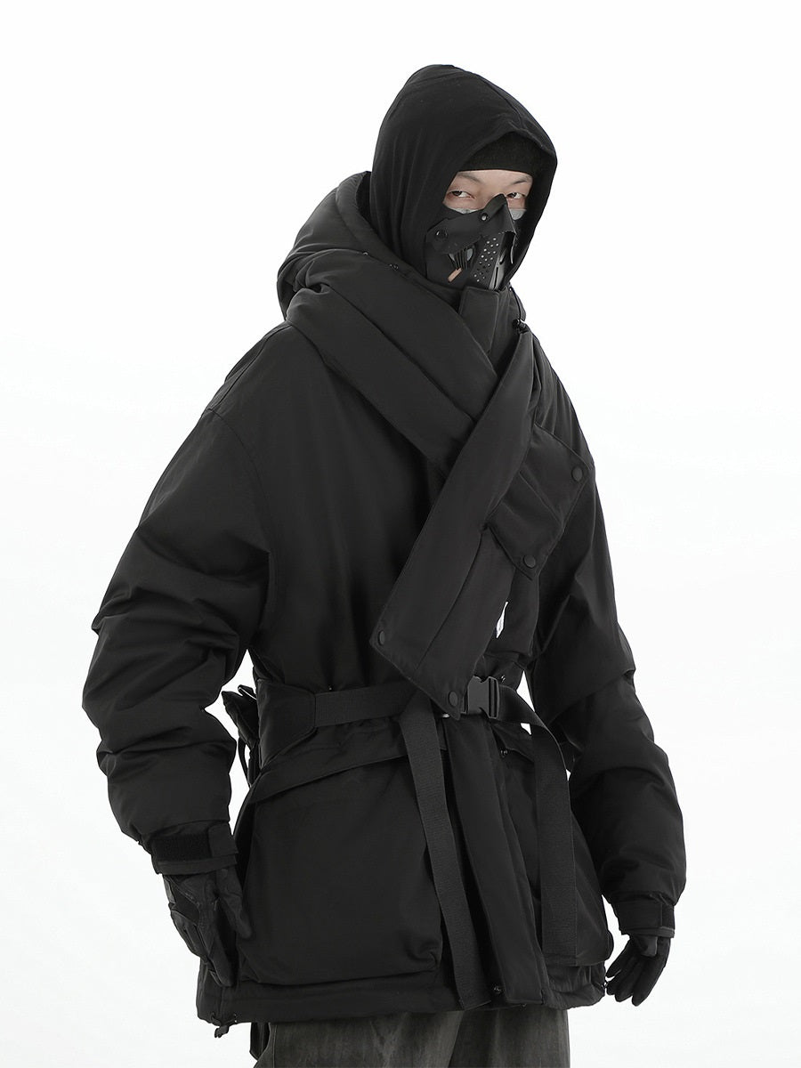 Winter New Turtleneck Collar Hooded Cotton Jacket Men