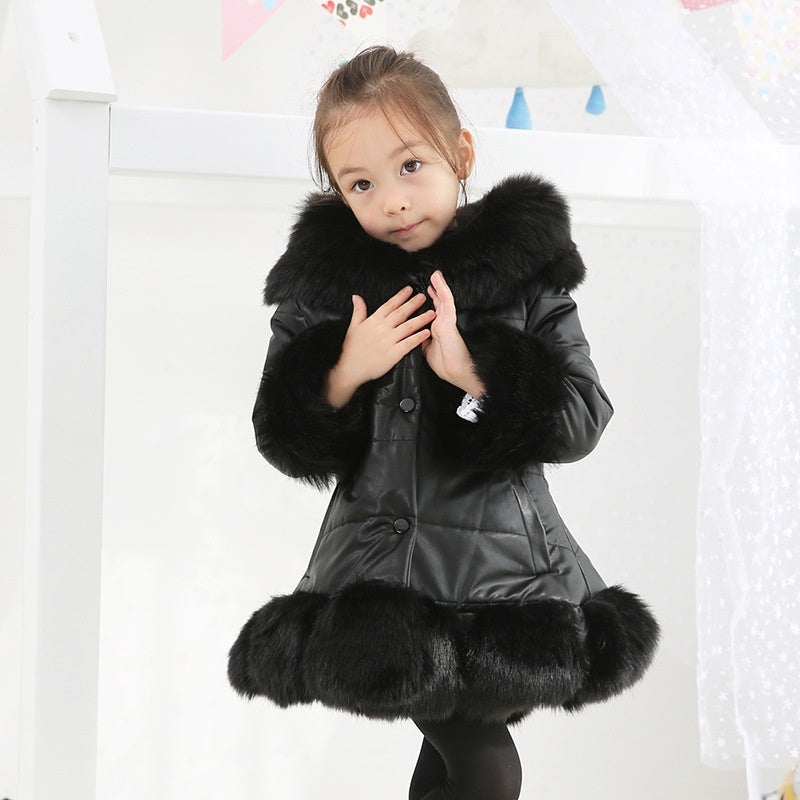 Long Thickened Hooded Children's Cotton Clothes