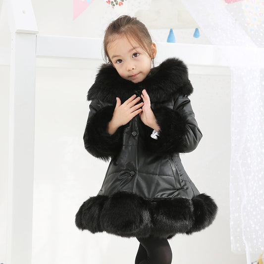 Long Thickened Hooded Children's Cotton Clothes