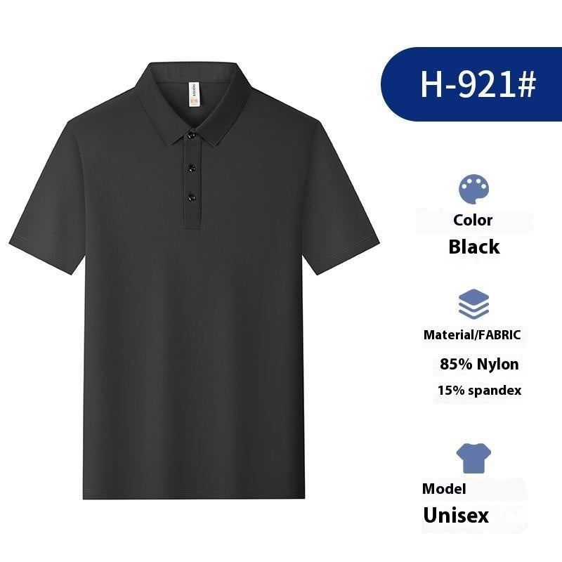 Solid Color Polo Shirt Ice Silk Lapel Short Sleeve Set