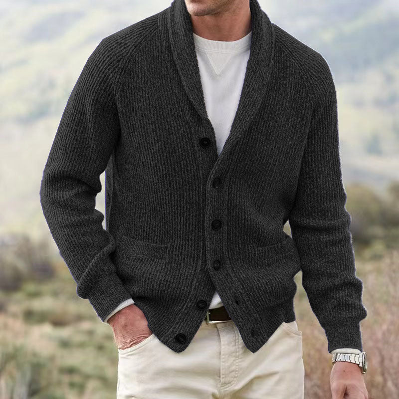 Autumn And Winter New Men's Sweater Simple Thickened Cardigan Men's Jacket