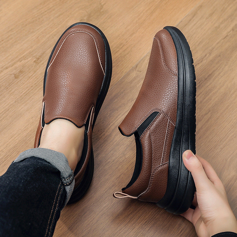 Mens Lightweight Luxury Leather Walking Shoes For Casual Wear