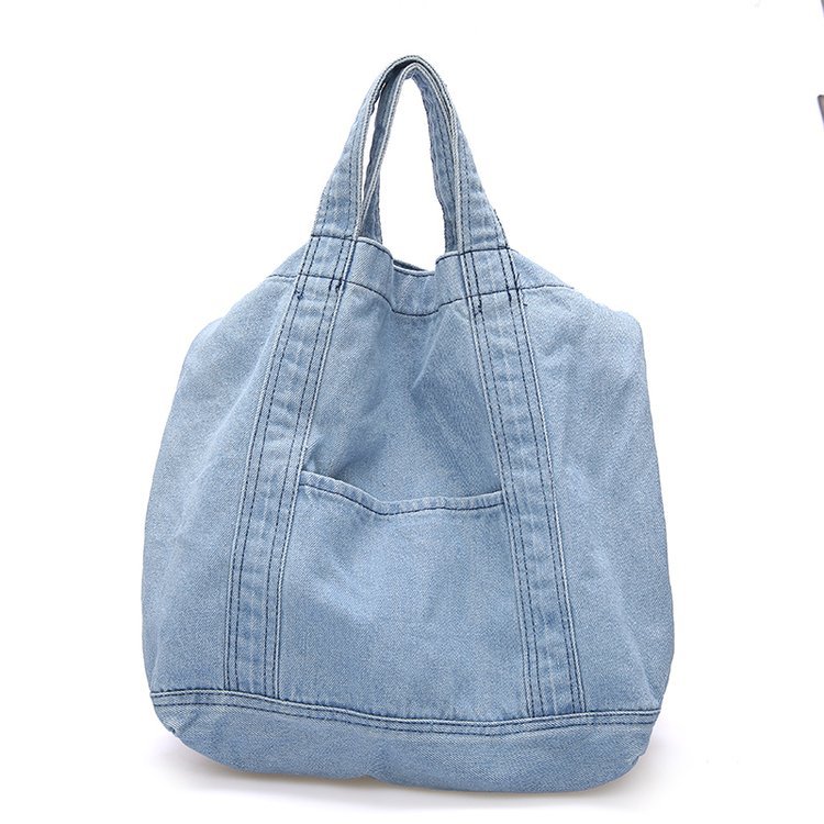 Denim Bag Large Capacity One-shoulder Shopping Bag Messenger Bag Korean Version Of All-match Literary Cloth Bag