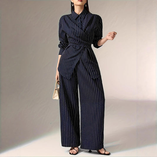 Women's Waist-cinching Retro Two-piece Set