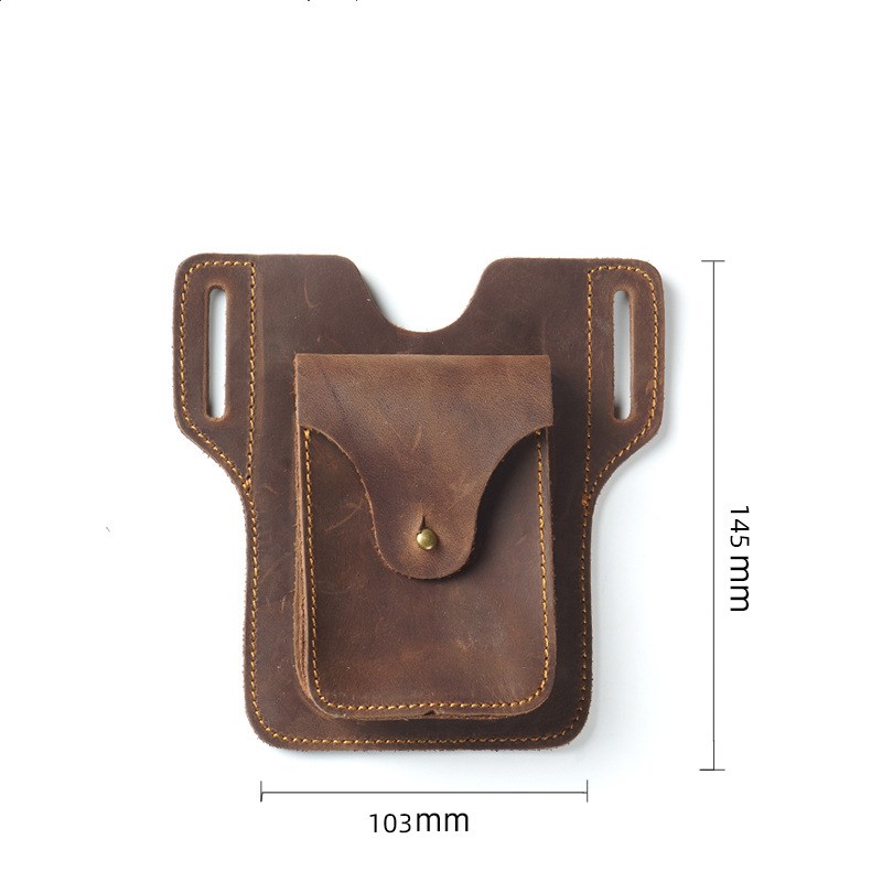 Sports running mobile phone storage waist bag leather