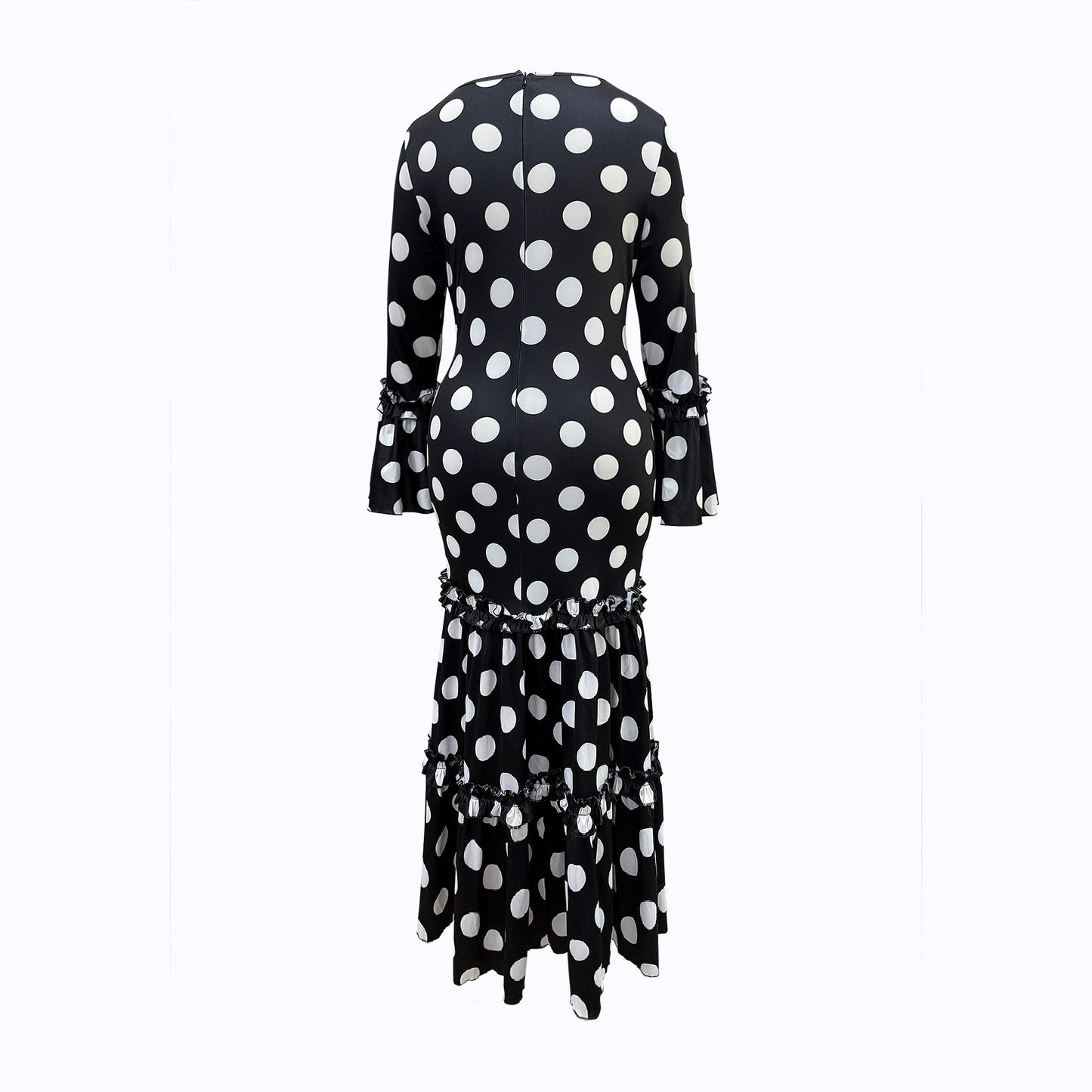 Womens Retro French Polka-Dot Dress
