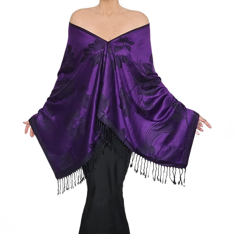 Womens AutumnWinter Faux Cashmere Shawl Cozy Wrap Scarf For Warmth