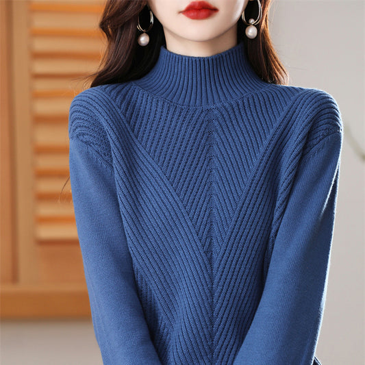 Women's Thickened Half-high Collar Cotton Long-sleeved Bottoming Sweater