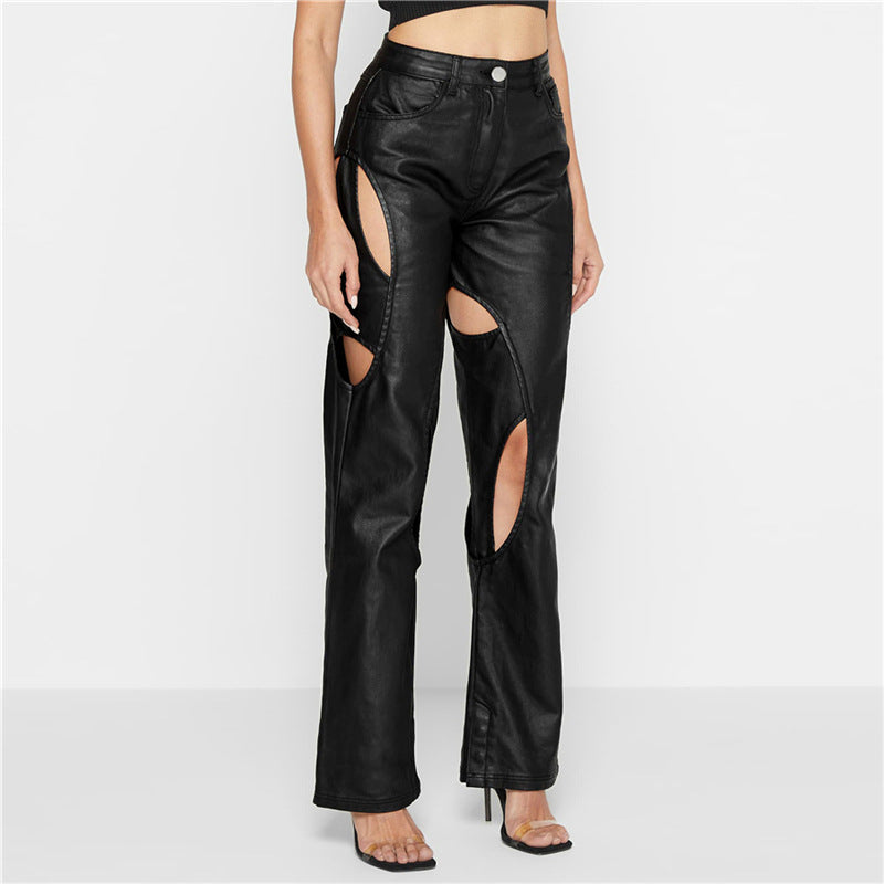 Women's Fashion Casual High Waist Straight Pants