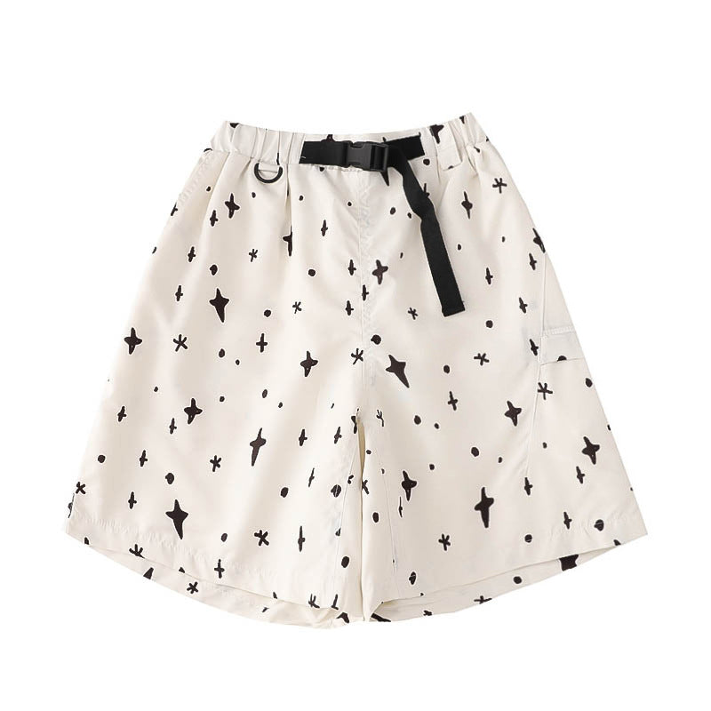 Black And White Stars Loose Casual A-line Shorts
