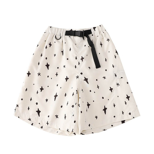 Black And White Stars Loose Casual A-line Shorts