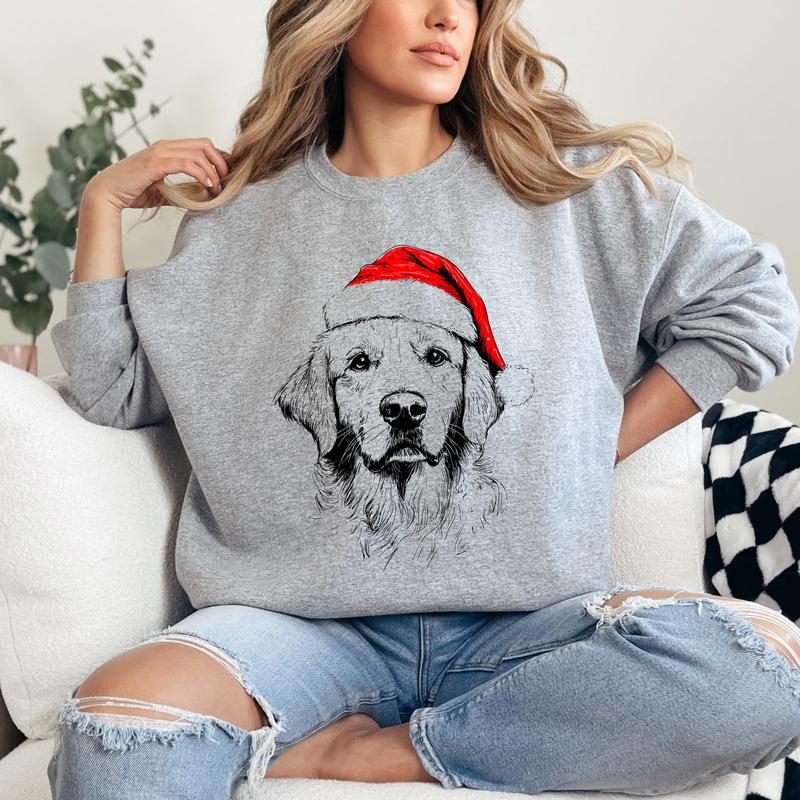 Julehvalpemotiv Polyester Rundhalset Sweatshirt Unisex