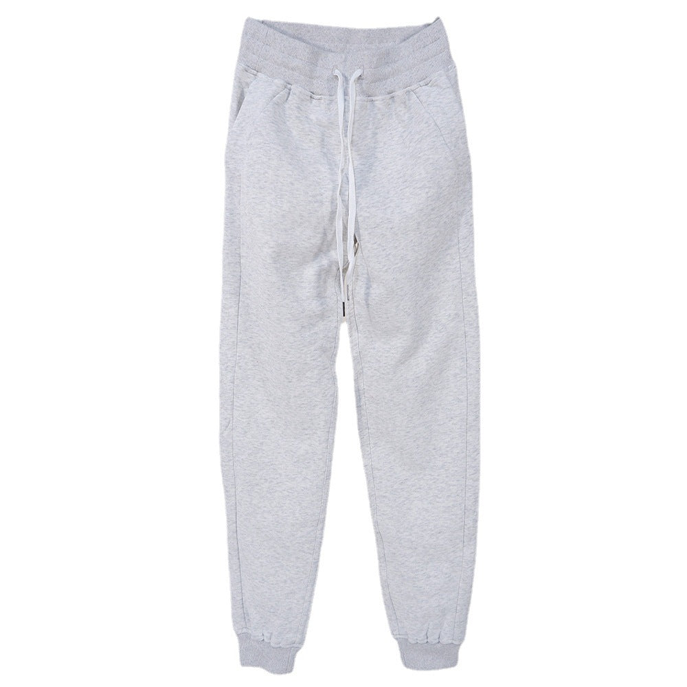Drawstring Sports Pure Cotton Outdoor Fitness Ankle-tied Women Plus Velvet Sweater Pants