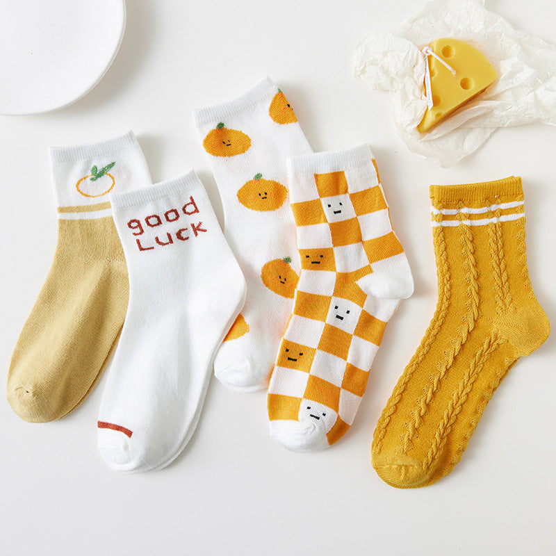 Female Cartoon Fruit Thigh High Socks