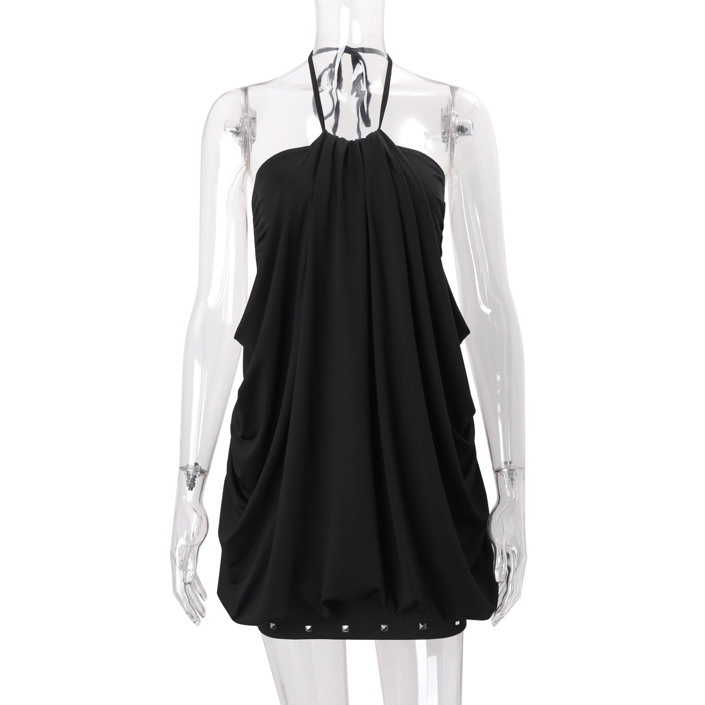 French-style Sleeveless Halter Dress For Women