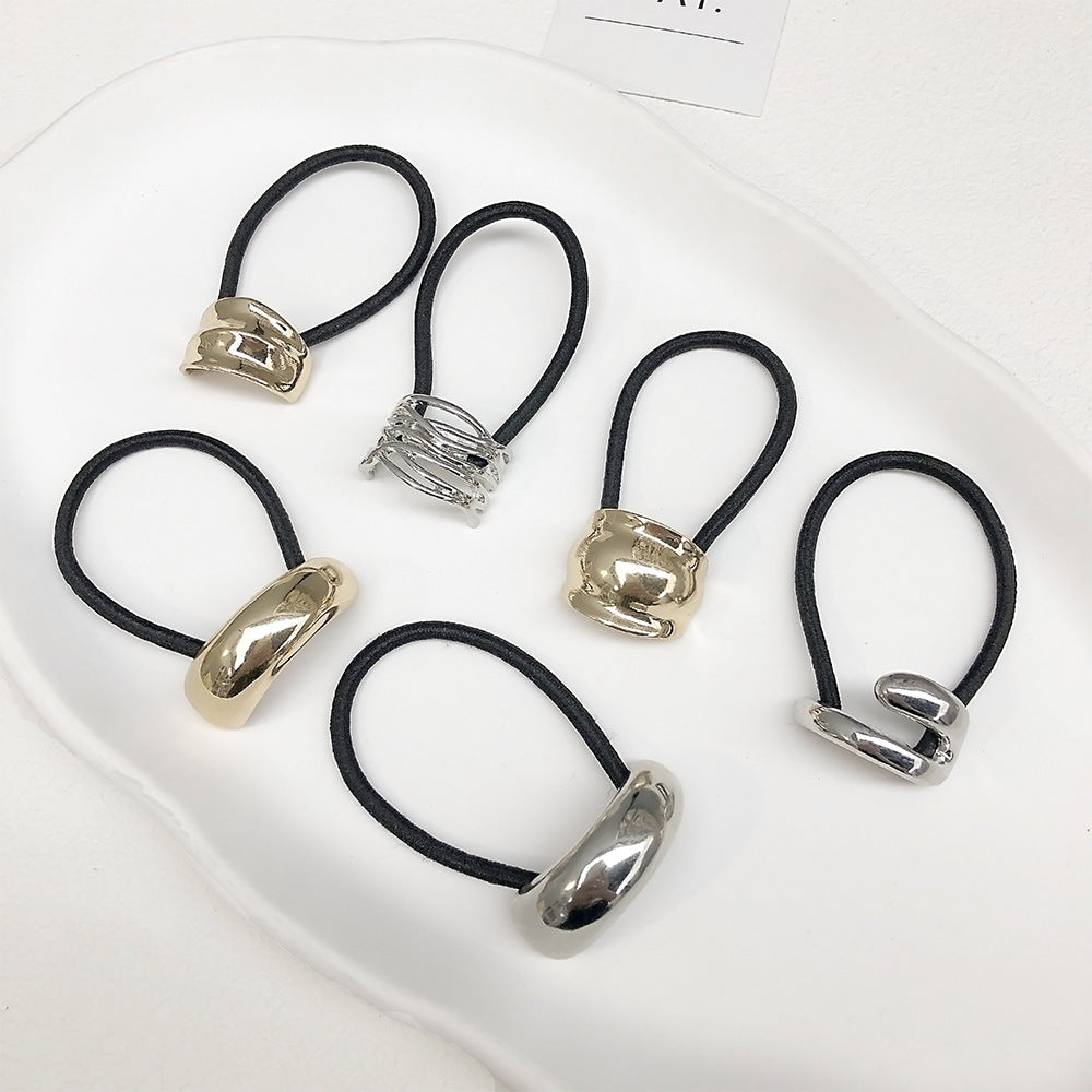 Simple Small Rubber Band Headband Hair Accessories Metal Geometry