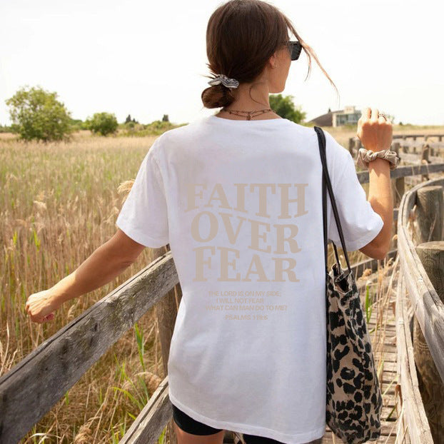 Letter Printed T-shirt Women's Fashion Casual Loose