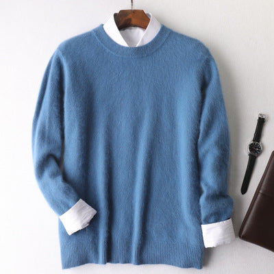 Autumn And Winter New Cashmere Men's Round Neck Loose Thick Mink Sweater