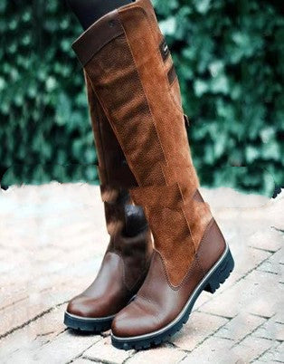 Autumn New Women's Boots Flat Sleeve High Boots 40-43 Large Size