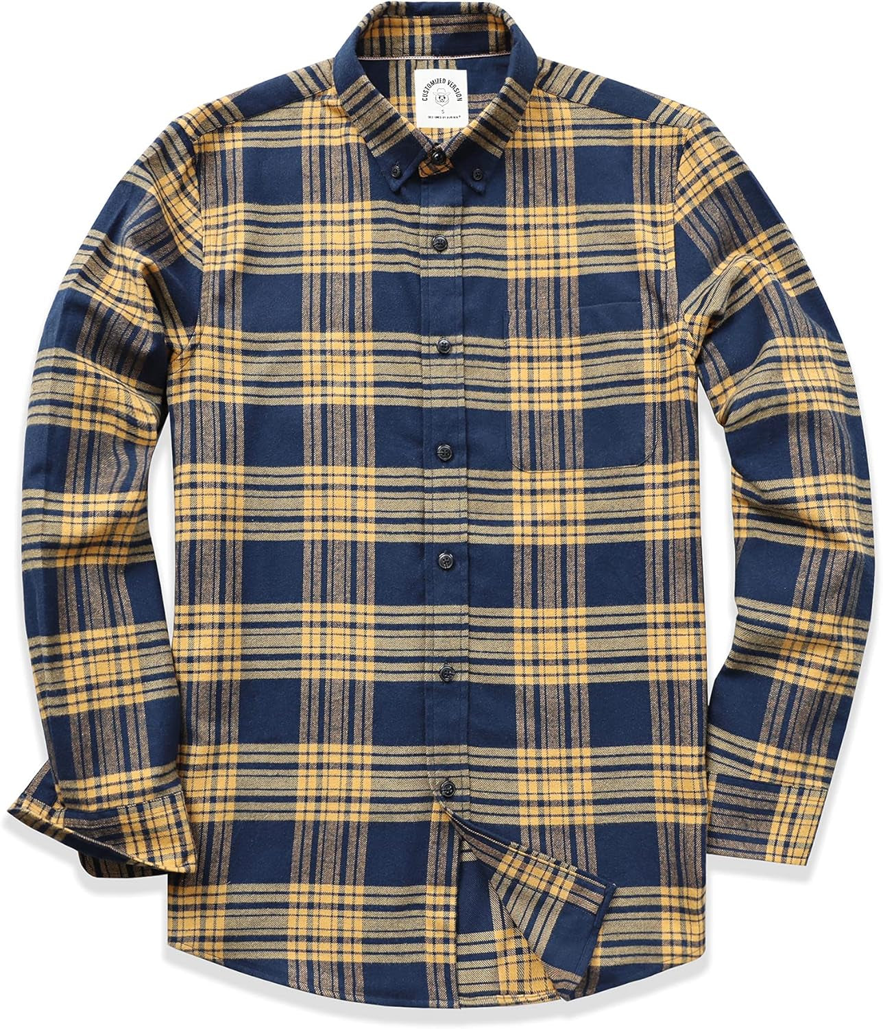 ® Flannel Shirt for Men Casual Button down Work Soft All Cotton Lightweight Flannel Mens Plaid Shirts Long Sleeve