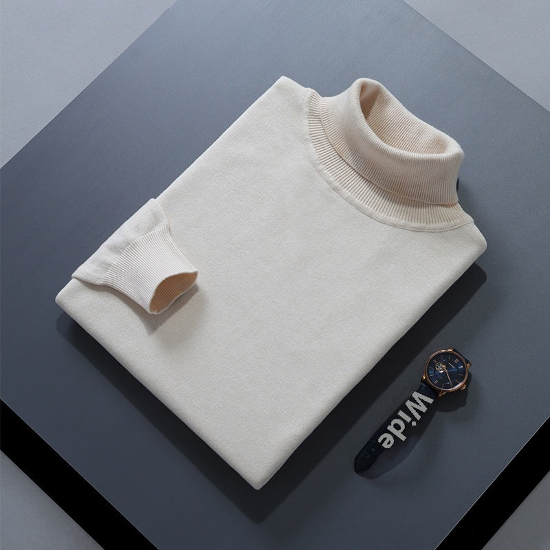 High Lapel Sweater Solid Color Casual