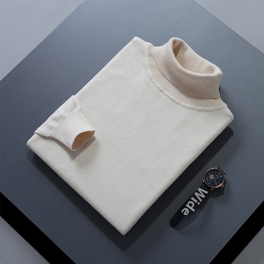 High Lapel Sweater Solid Color Casual