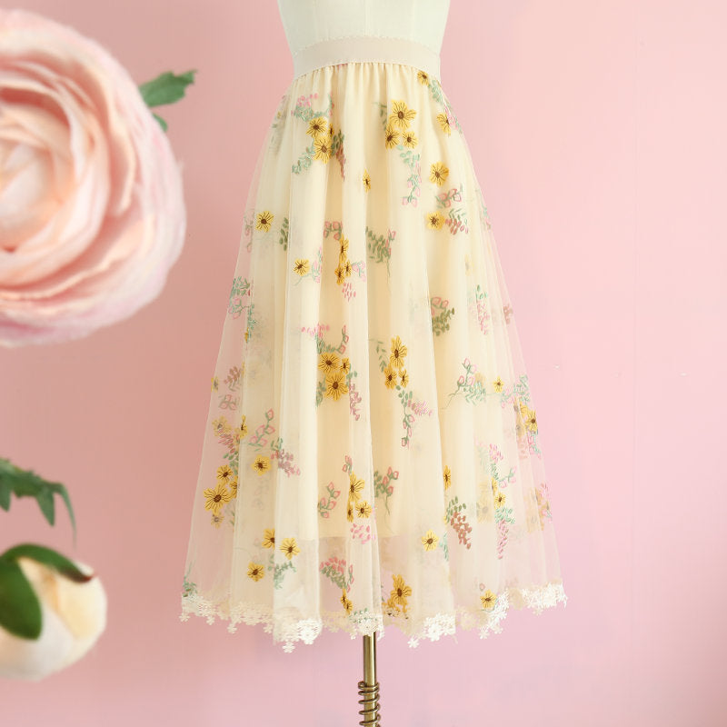 Women's Fashion Lace Mesh Half-body Skirt