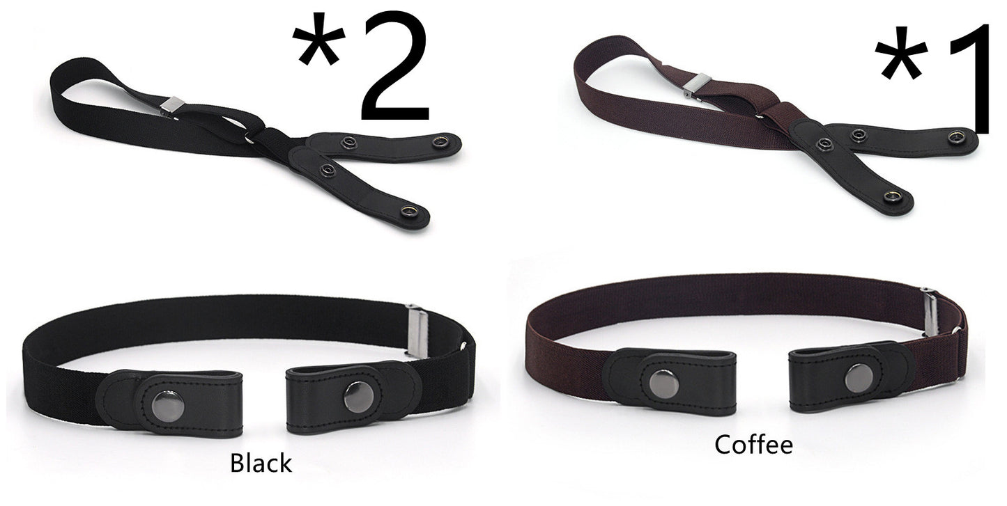 Jeans Belt Seamless Elastic Without Buckle All-match Lazy Belt
