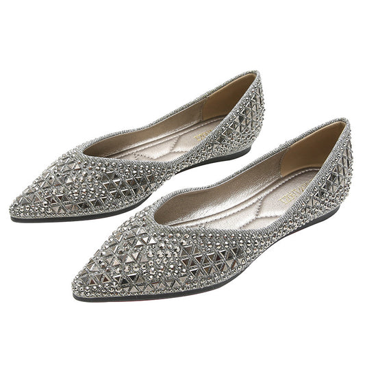 Rhinestone Shoes Women's Full Diamond Flat Bottom