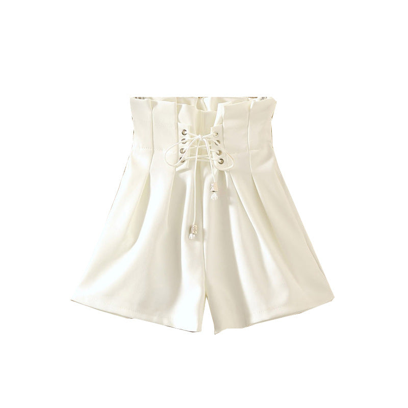 Strap Elastic Waist Casual Shorts Large Size Loose High Waist