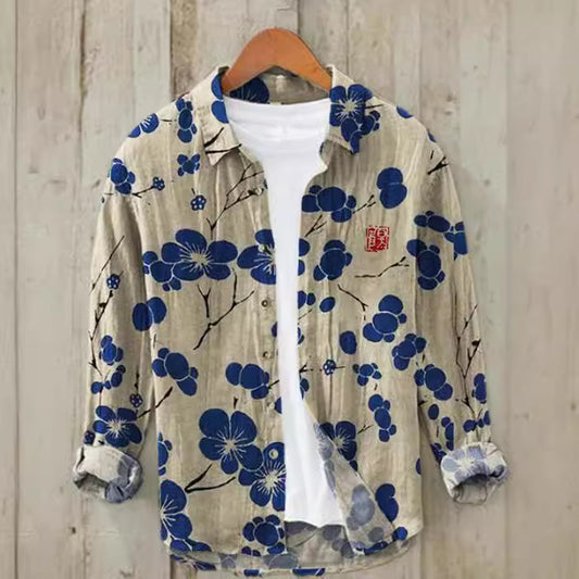 New Casual Printed Hawaiian Shirt Men