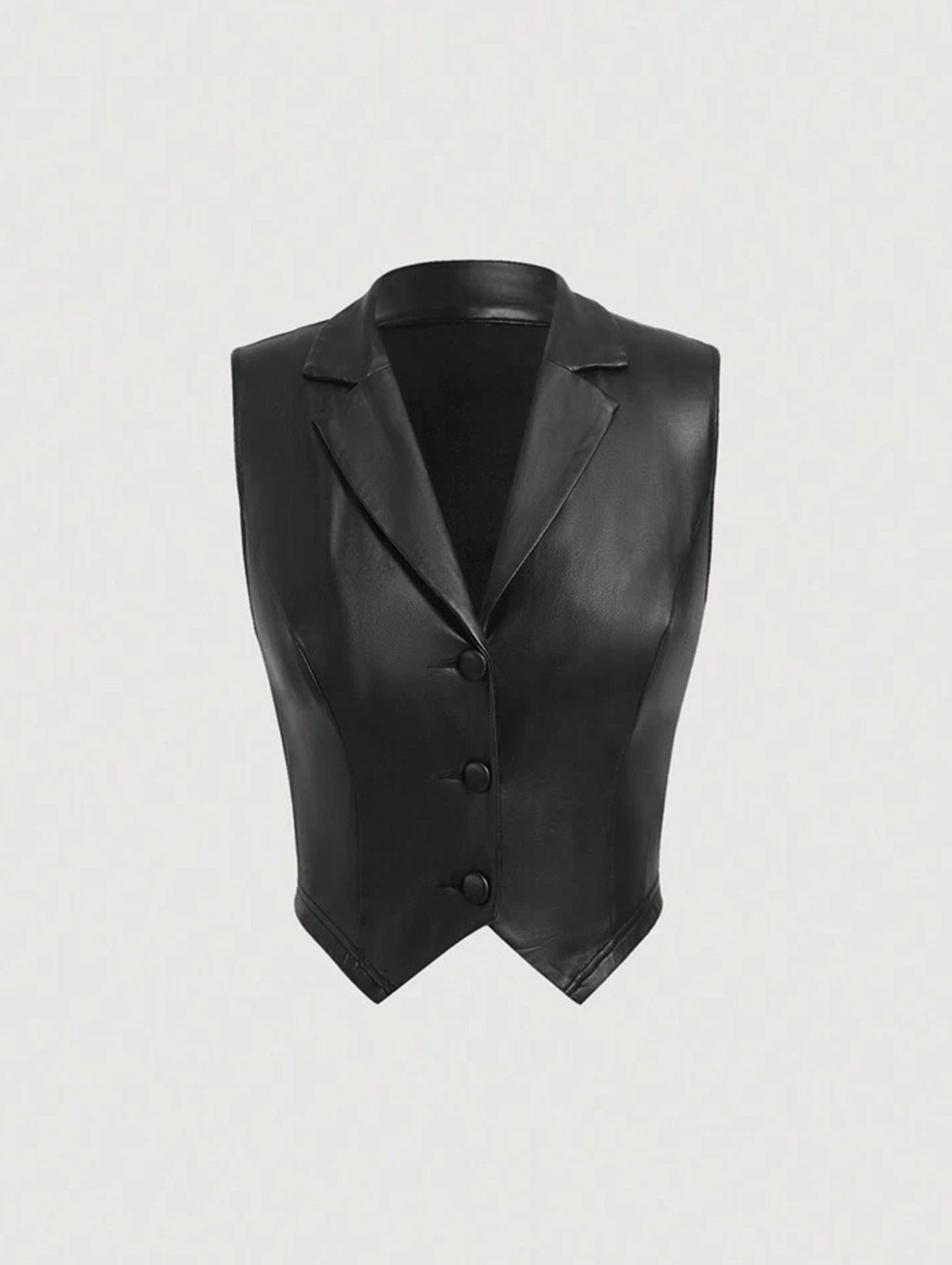 Leather Suit Collar Short Shipment Button Vest