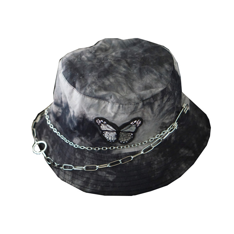Original Dark Tie-dyed Butterfly Chain Fisherman Hat