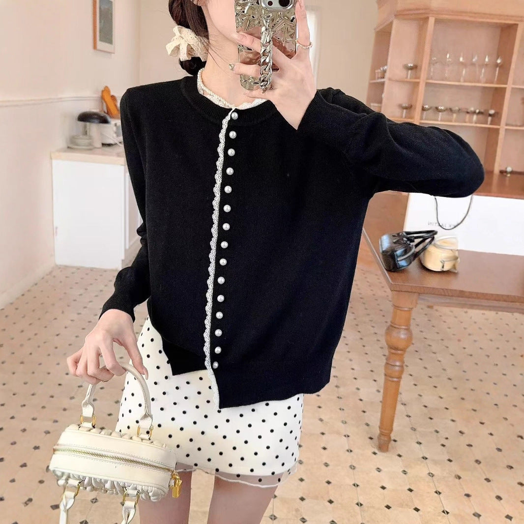 Women's Western Style Youthful-looking Chic Round Neck Long Sleeve Top