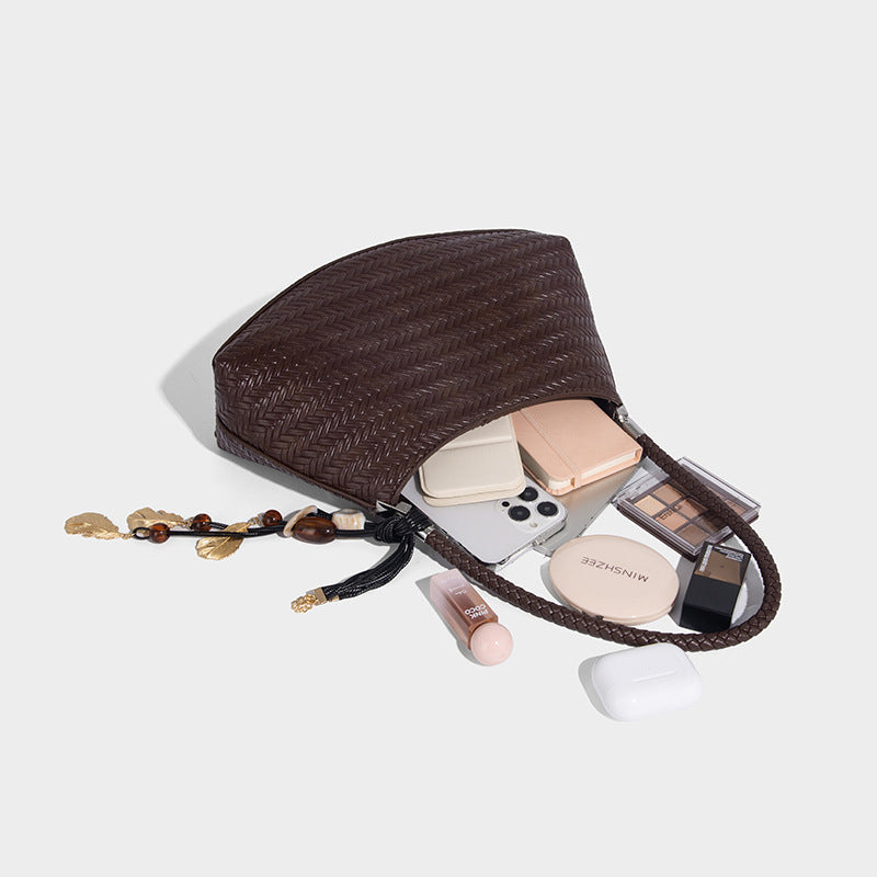 Knitted Underarm Bag Commuter Versatile Shoulder Handbag