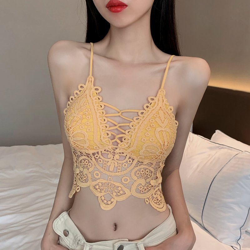 New Sexy Hollow Beautiful Back Women's Camisole With Chest Pad