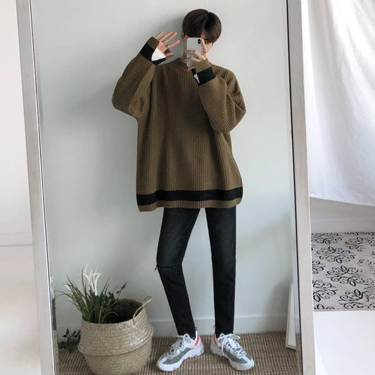 Vinter Rundhals Sweater Til Mænd, Tyk Model